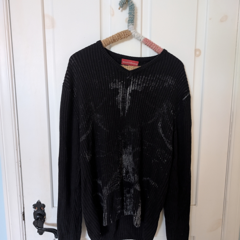 Black Ribbed Long Sleeve Sweater